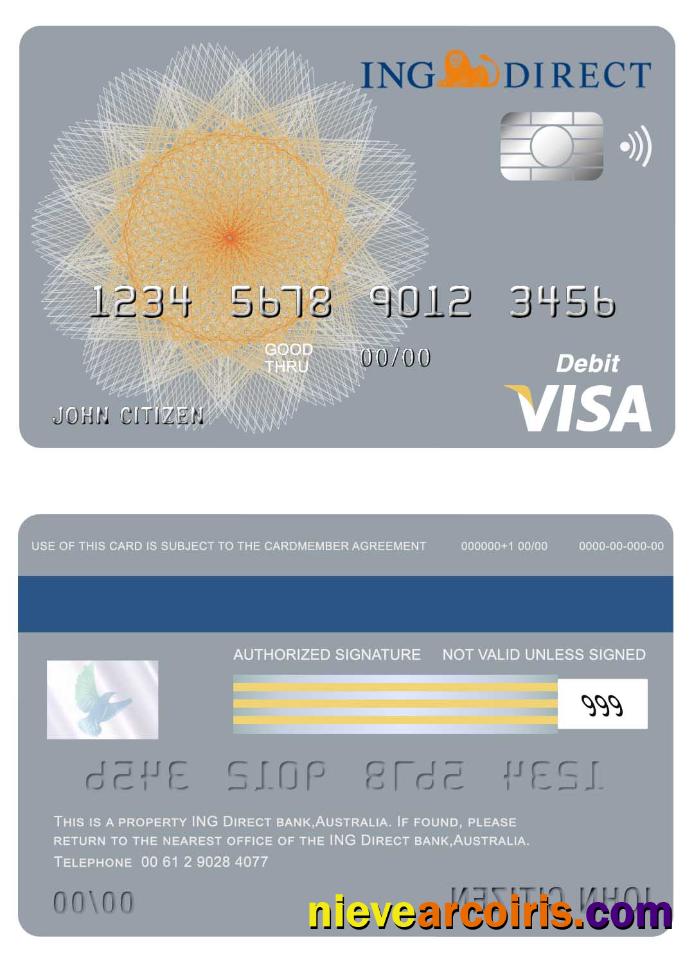 Australia ING direct bank visa card